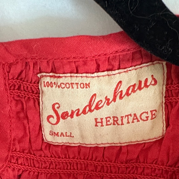 Chic Red Ruffled Blouse - Picture 2 of 4